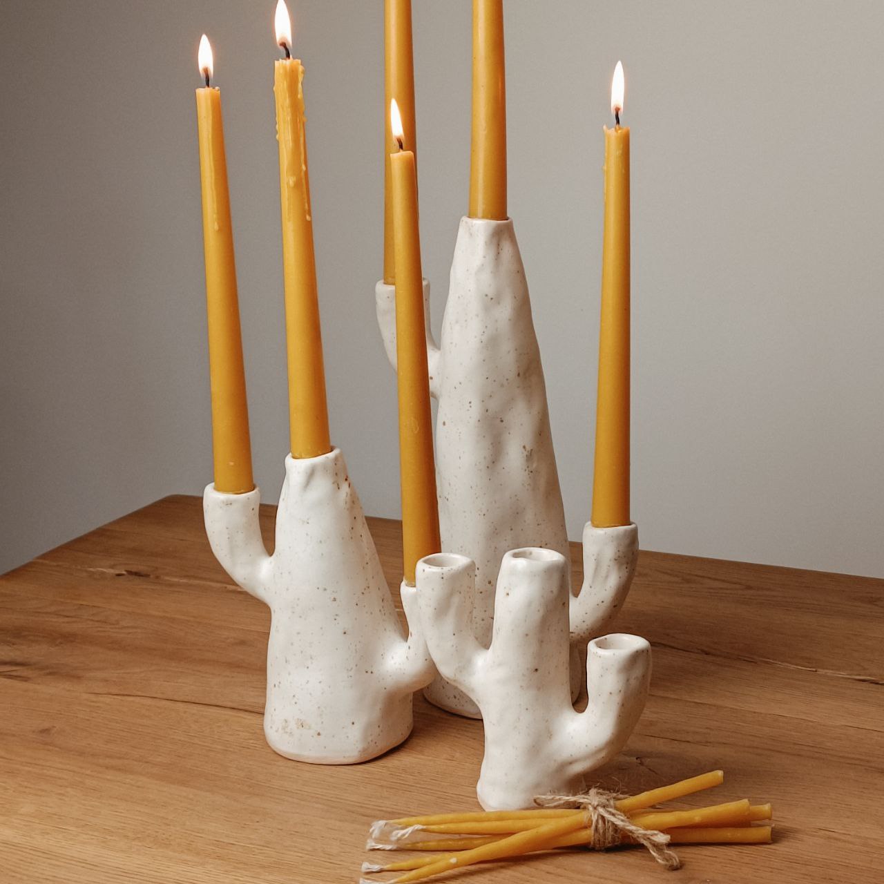 Candle Holder, White, Close up